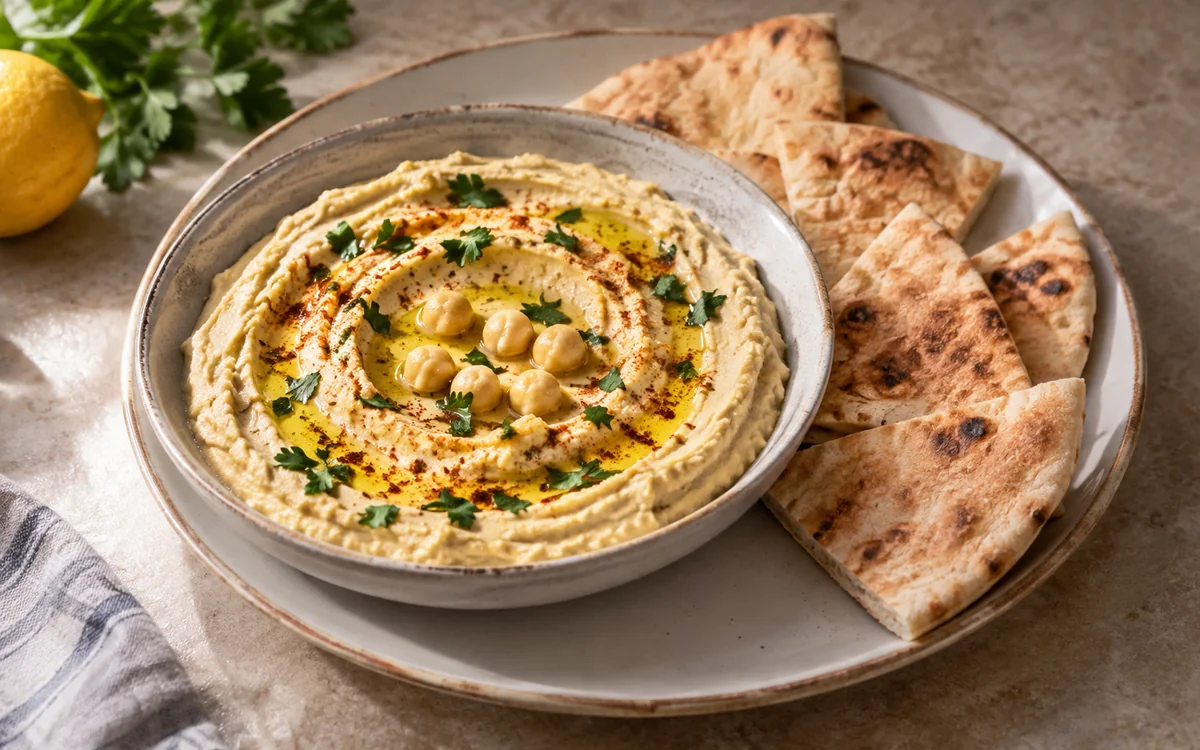 Houmous et pita